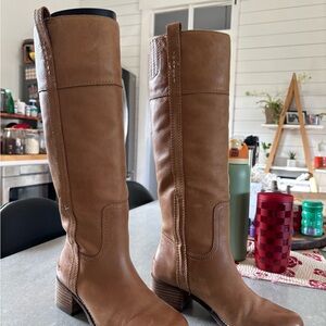 Lucky Brand Tan Leather Heeled Boots